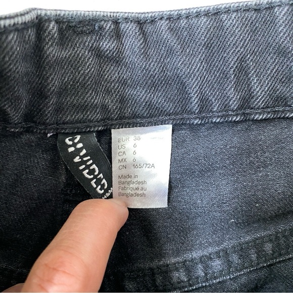 H&M 100% Cotton Washed Black Shorts Size 6 - Picture 5 of 8